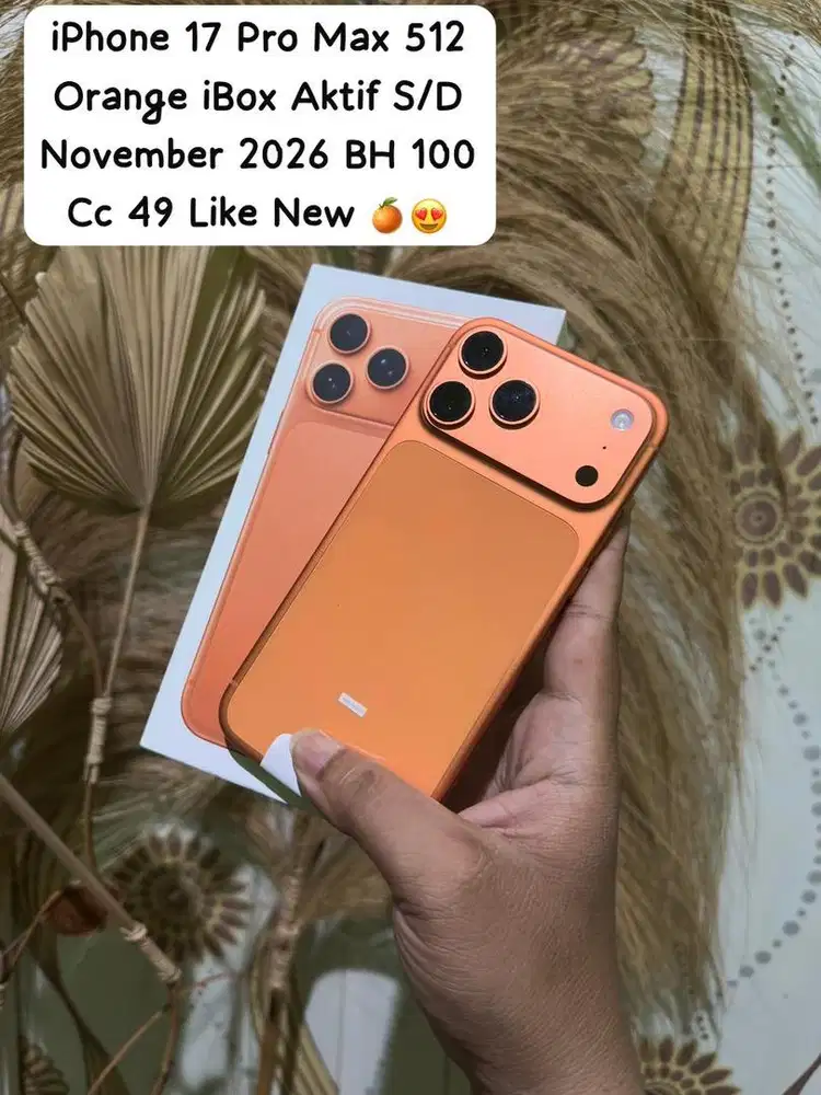 iPhone 17 Pro Max 512 Orange iBox Aktif S/D November 2026 BH 100 Cc 49