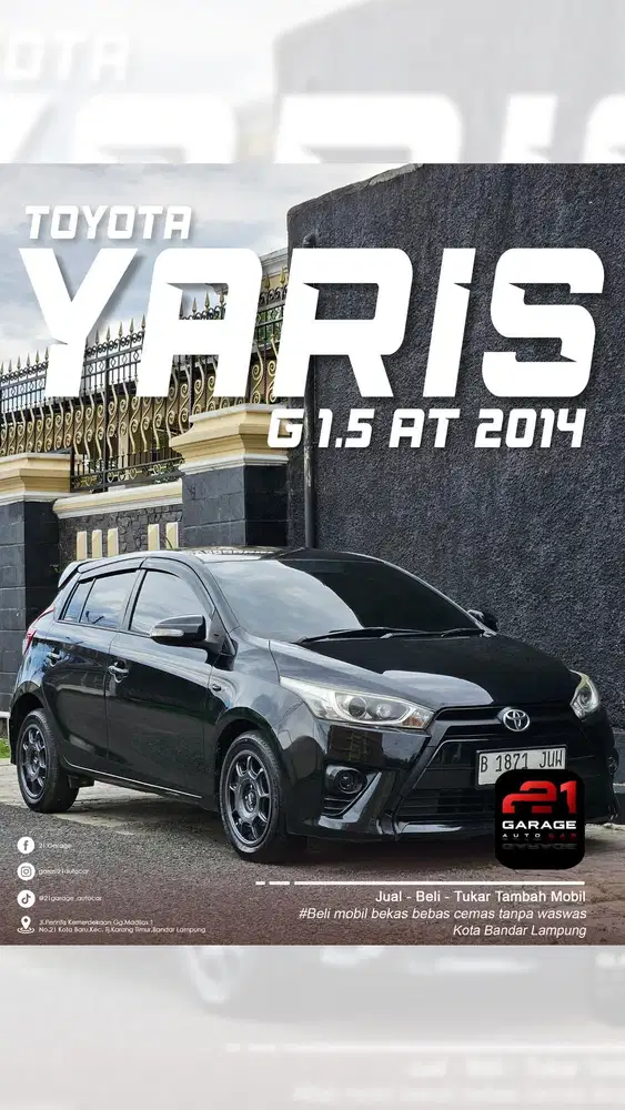 Toyota yaris 2014 G 1.5 metik istimewa dp minim aja yuk buruan sisa 1