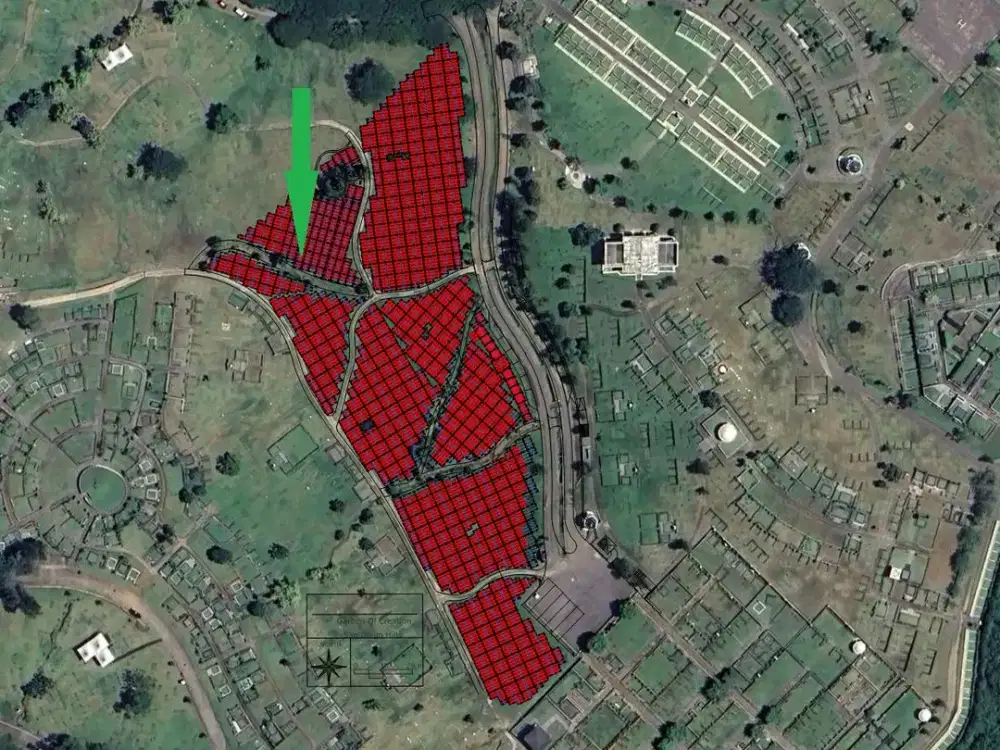 Over 2 kavling (sepasang) makam Kristen / Katolik area Peacefulness San Diego Hills