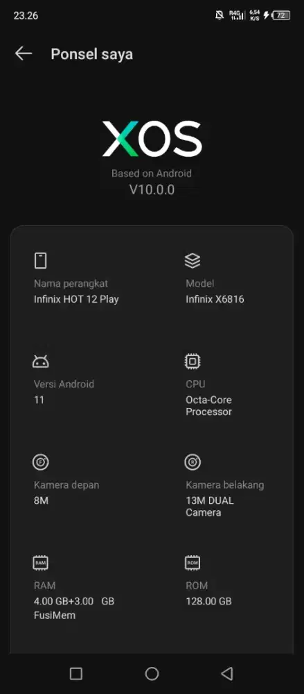 Infinix Hot Play 12 Ram 4+3 Gb Ram 128 Gb