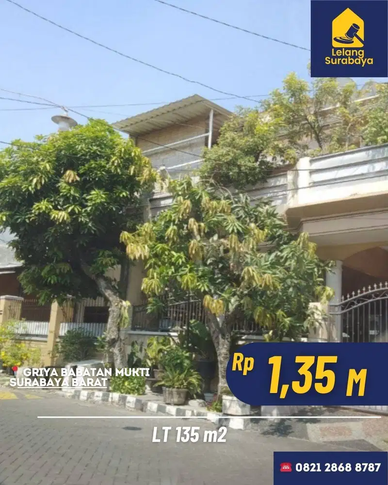 Segera Lelang Rumah Griya Babatan Mukti Surabaya – SHM,