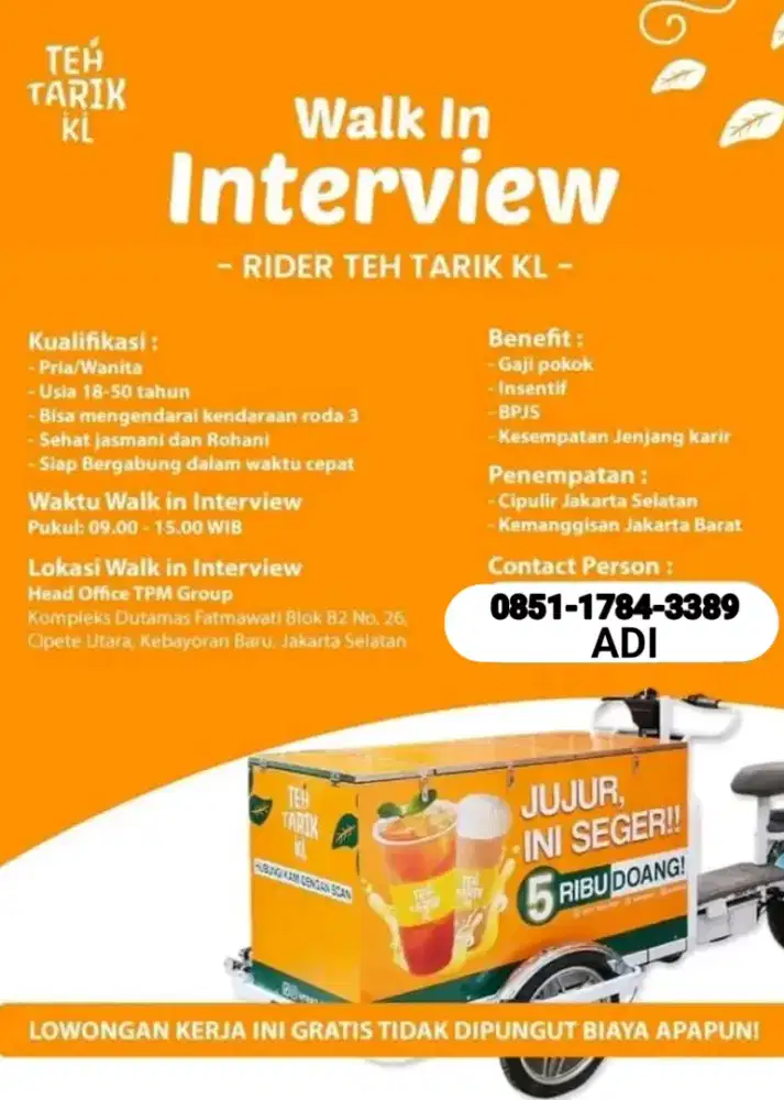 DIBUTUHKAN SEGERA BANYAK MITRA UTK JUALAN TEH TARIK