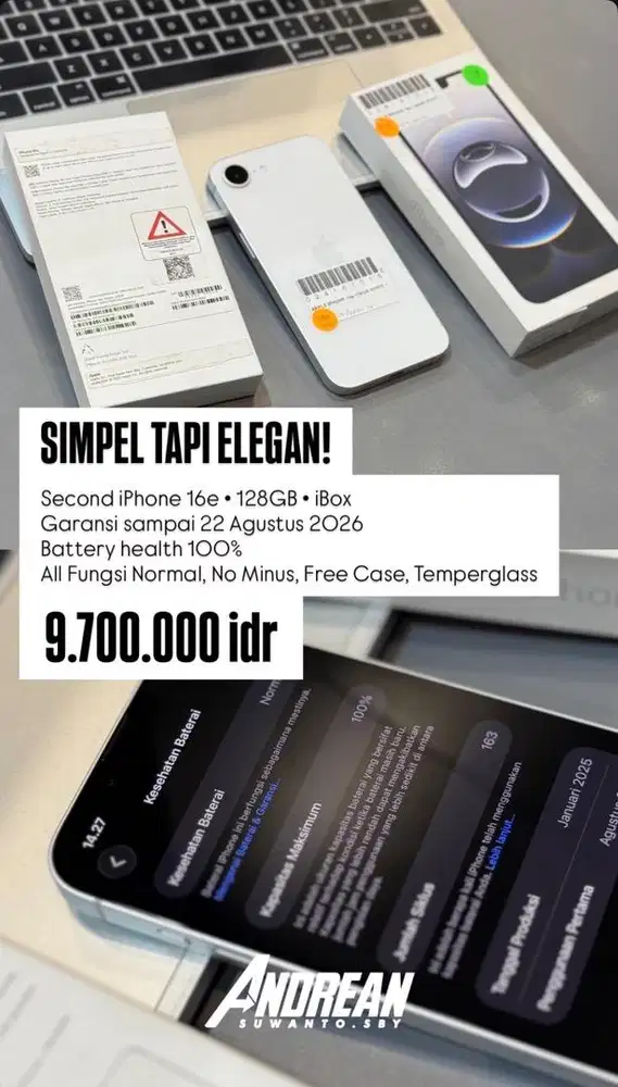 Second Iphone 16e 128GB iBox White