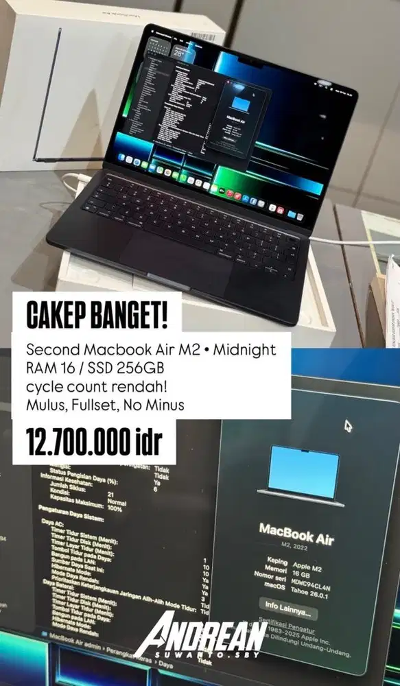 Second Macbook Air M2 • 15inch • 8/256GB