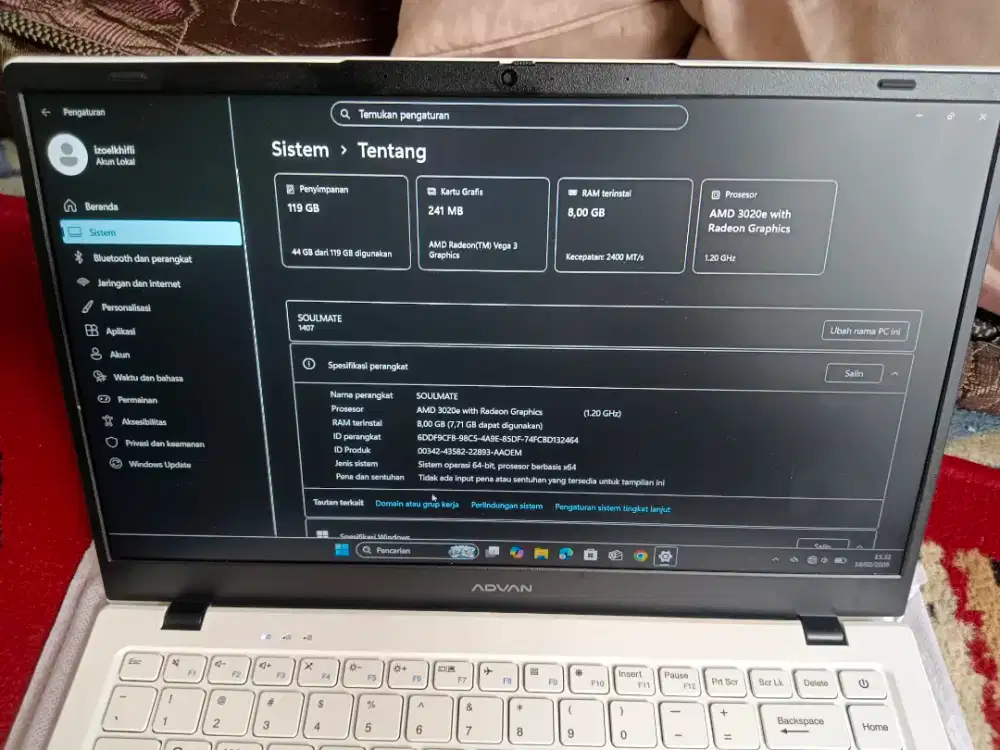 Laptop Advan Soulmate X2