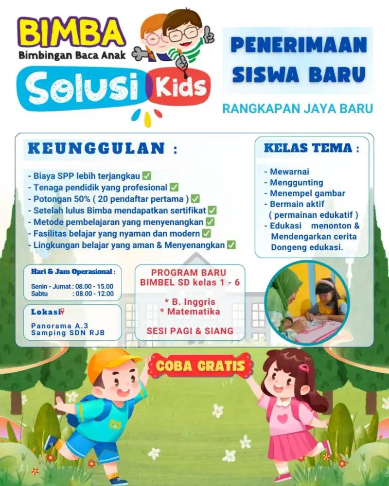 Bimbel Anak Usia Dini Solusi Kids dan Bimbel SD