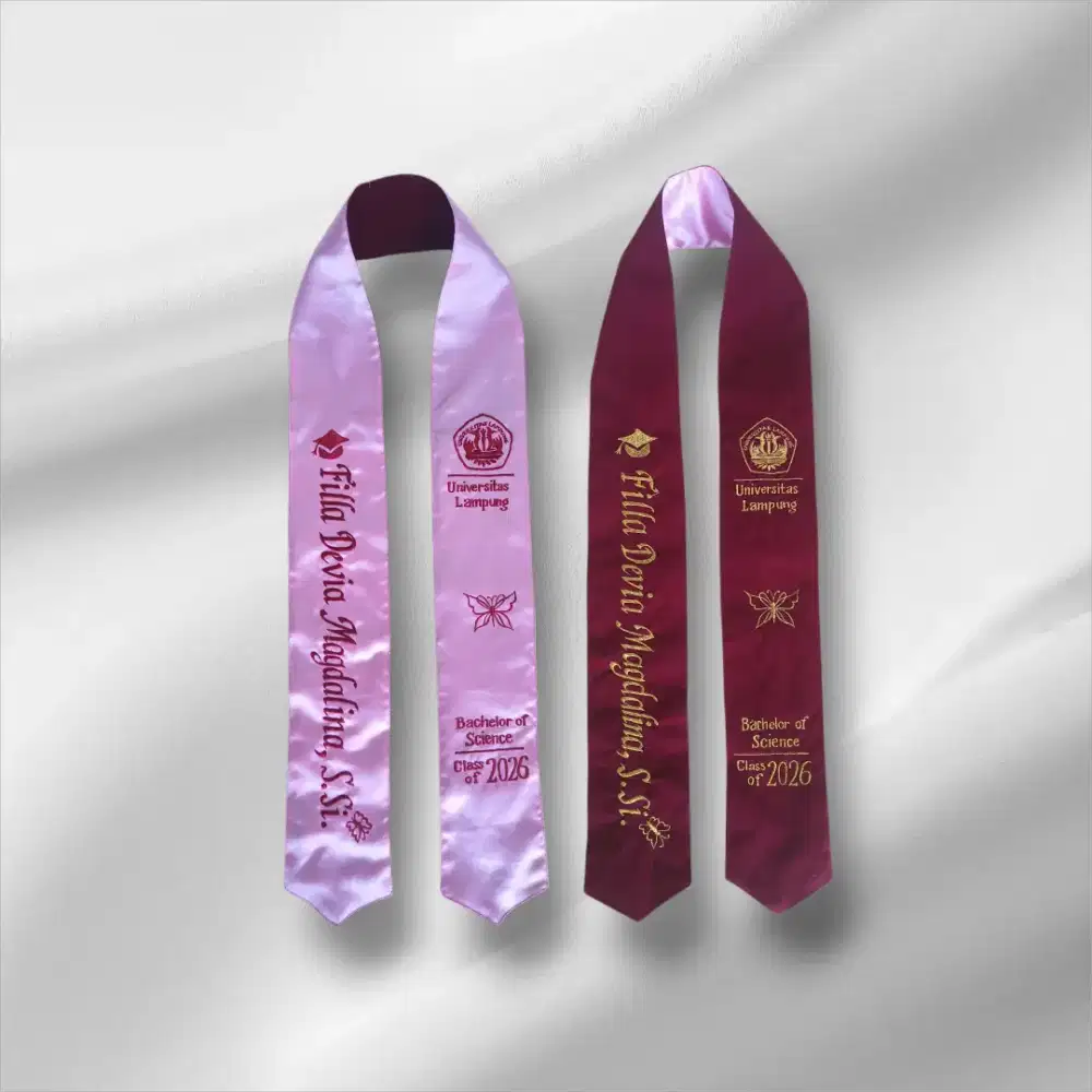Selempang Wisuda Custom Bordir Nama