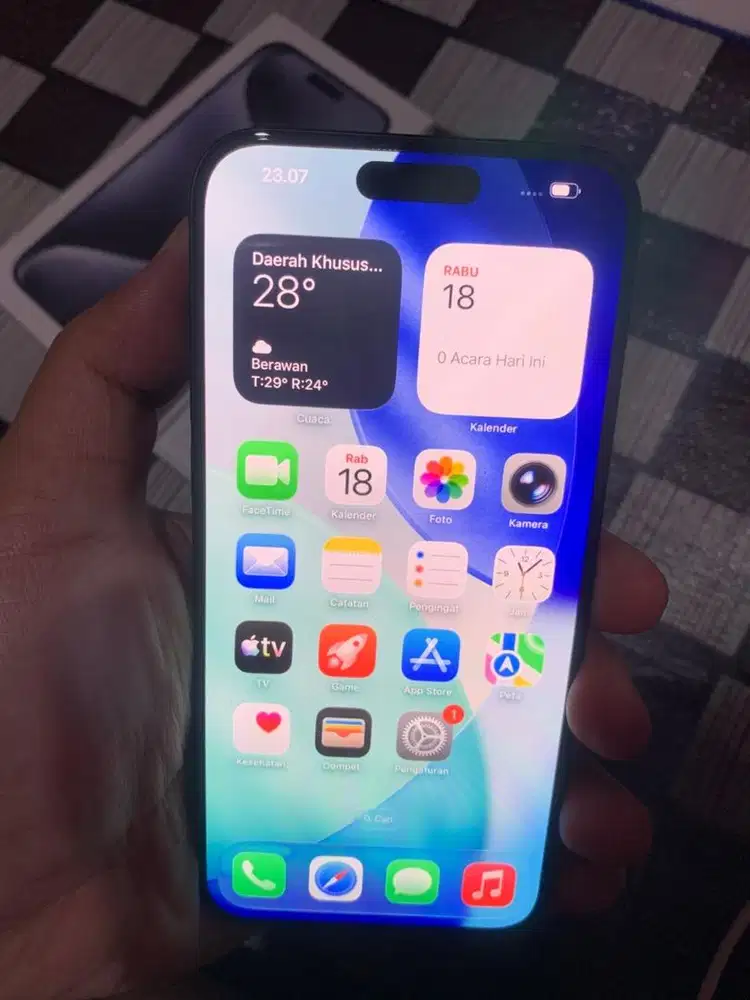 15 promax 256gb blue tittanium resmi