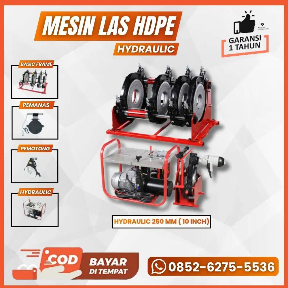 Mesin Las Pipa HDPE Hydraulic 250mm - Mesin Sambung Pipa Hdpe 10 Inch