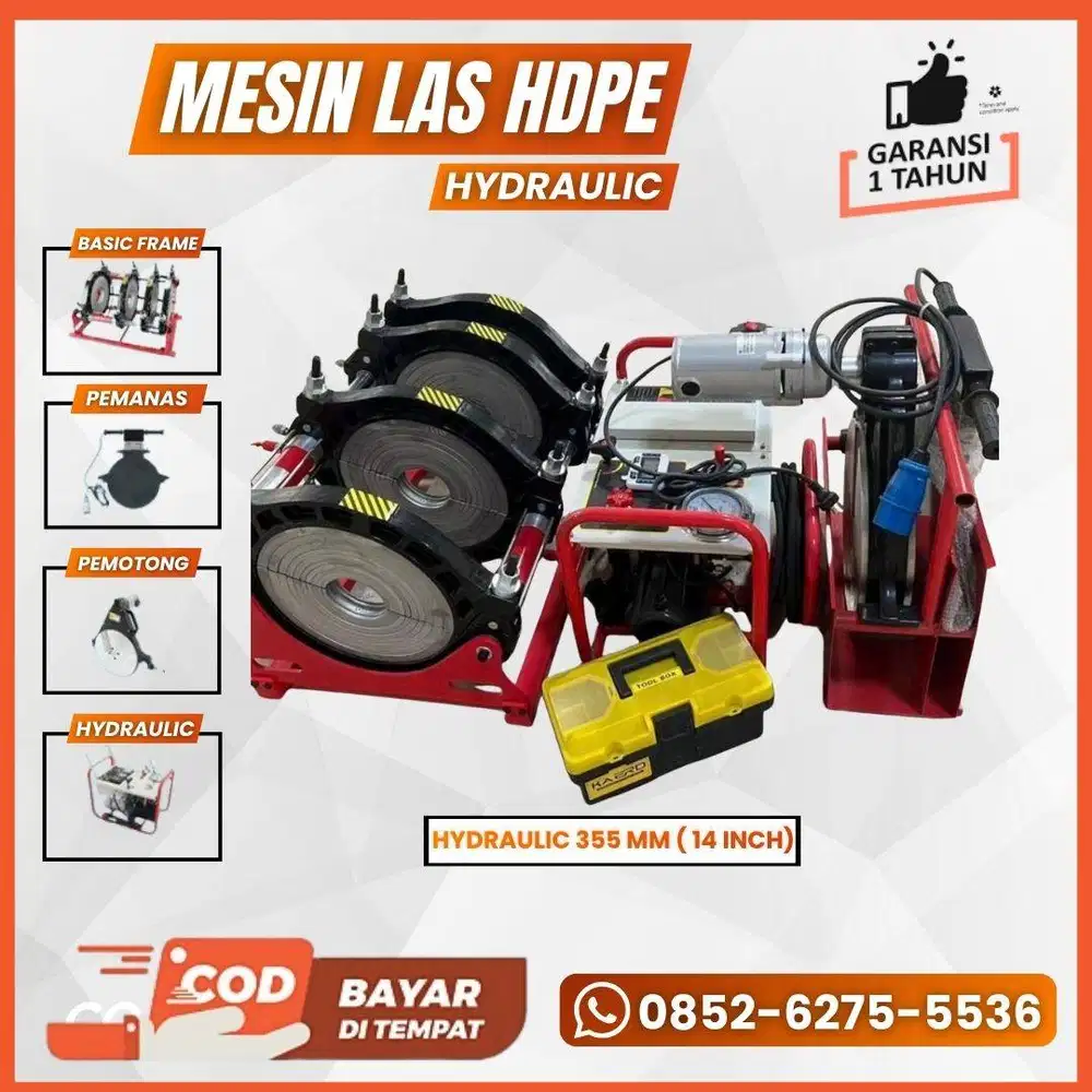 Mesin Las Pipa HDPE Hydraulic 355mm - Mesin Sambung Pipa Hdpe 14 Inch