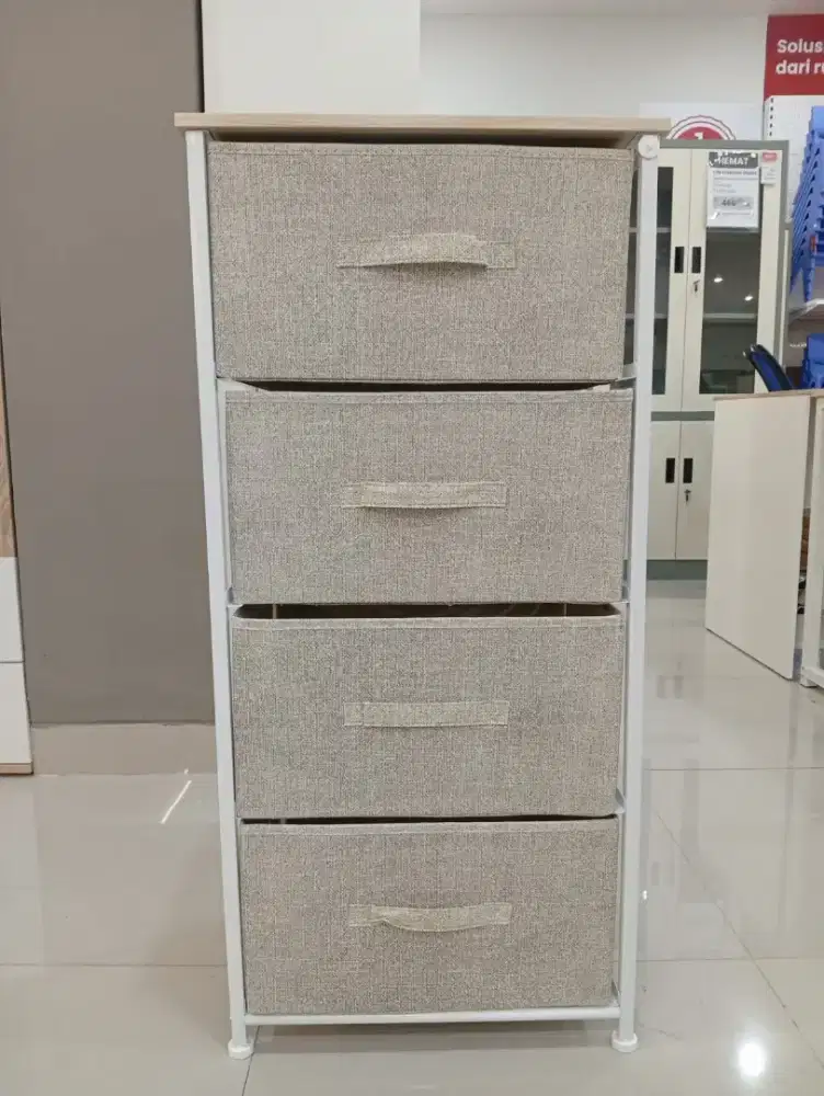 Selma Rubina Laci Penyimpanan 4 Tingkat - Abu-Abu