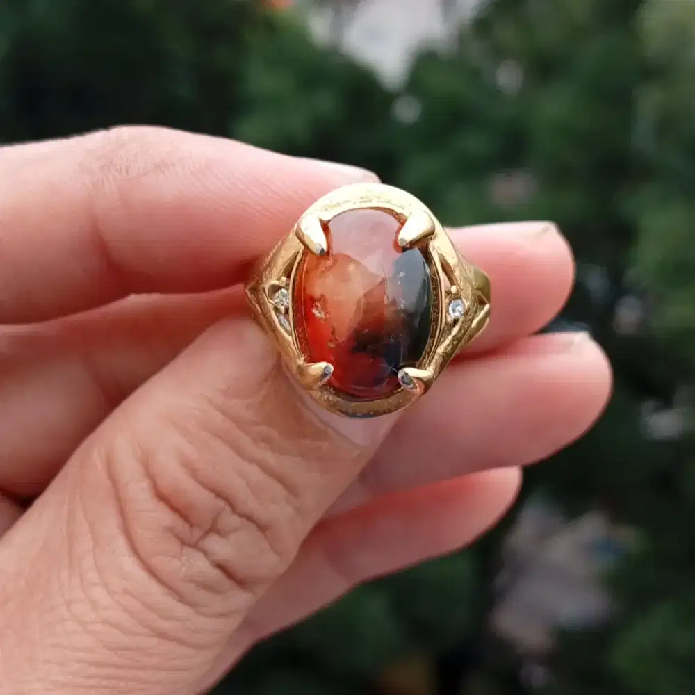 Ladies Style!! Batu Karang Nunggal Fancy Color Agate Chalcedony 5.35ct