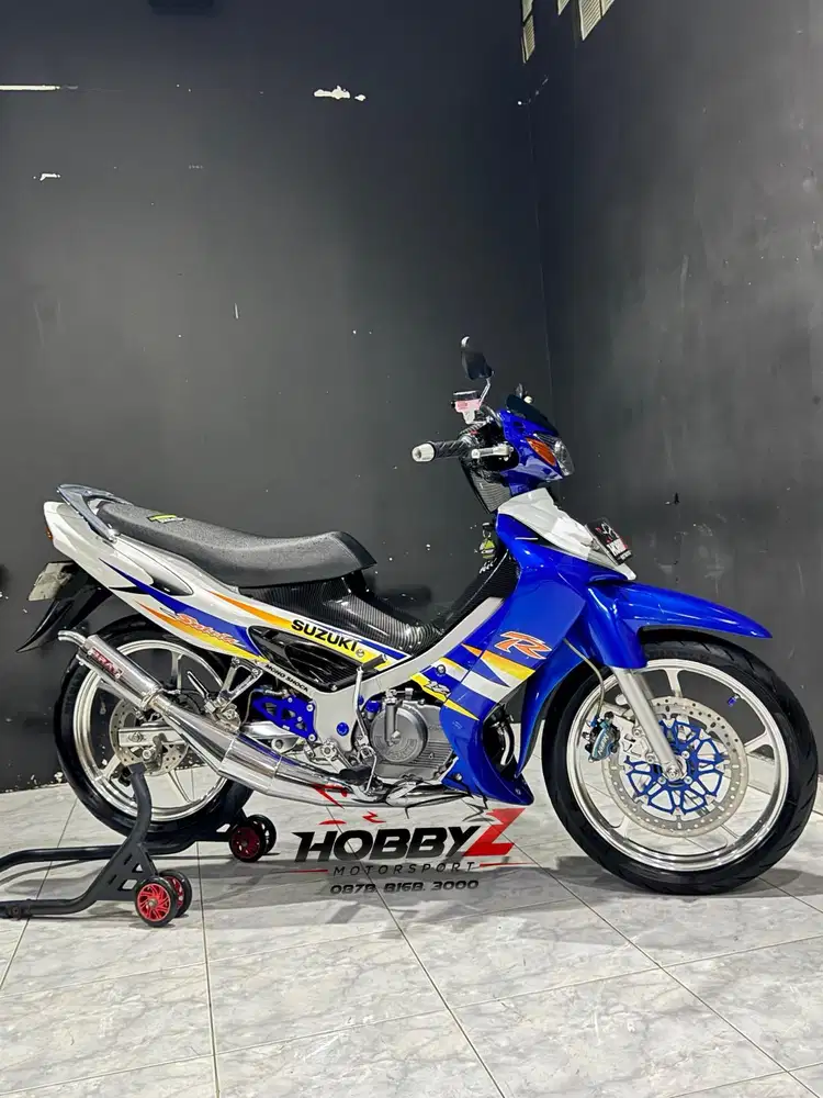 Suzuki satria hiu 120R Lscm biru putih modif hedon 2004,mantap