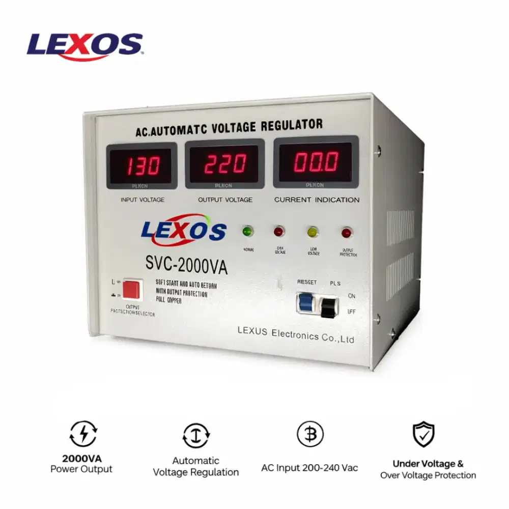 Stabilizer Listrik Digital LEXOS 2000VA Automatic Stavolt Listrik 2KVA