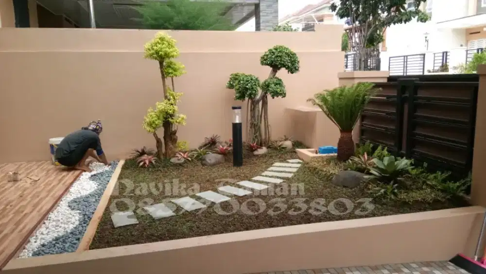 Pembuatan Taman Minimalis, Renovasi Taman, Pasang Rumput Taman