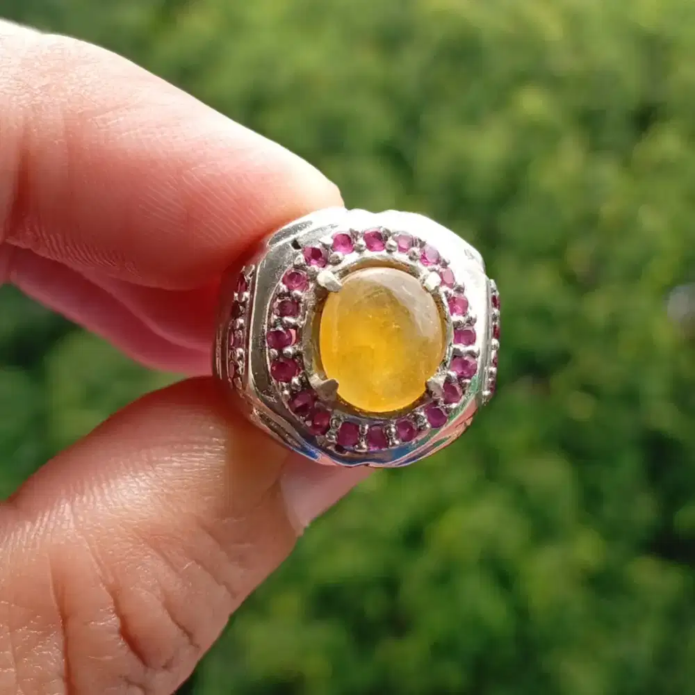 Yellow Sapphire Africa Madagaskar Tabur Mirah Siam Delima Ring Alfaka