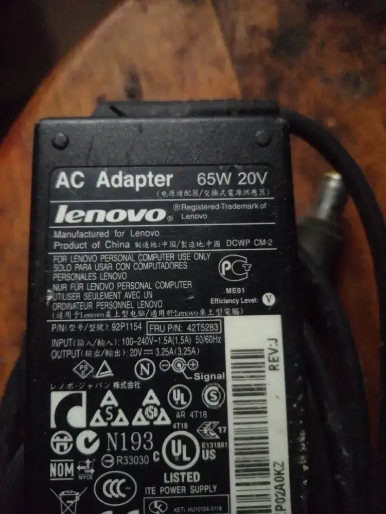 charger cas laptop lenovo bulat besar