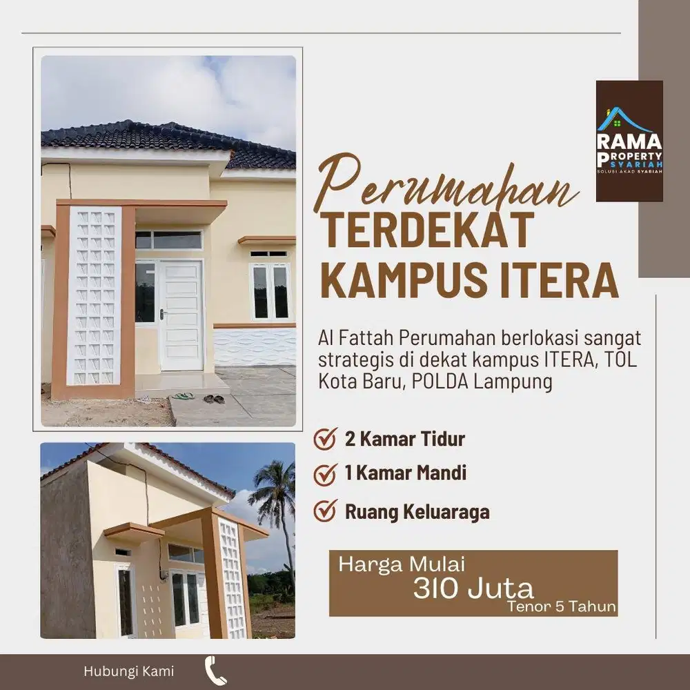 CLUSTER EKSKLUSIF KAMPUS ITERA DEPAN INDOMARET HARGA MURAH