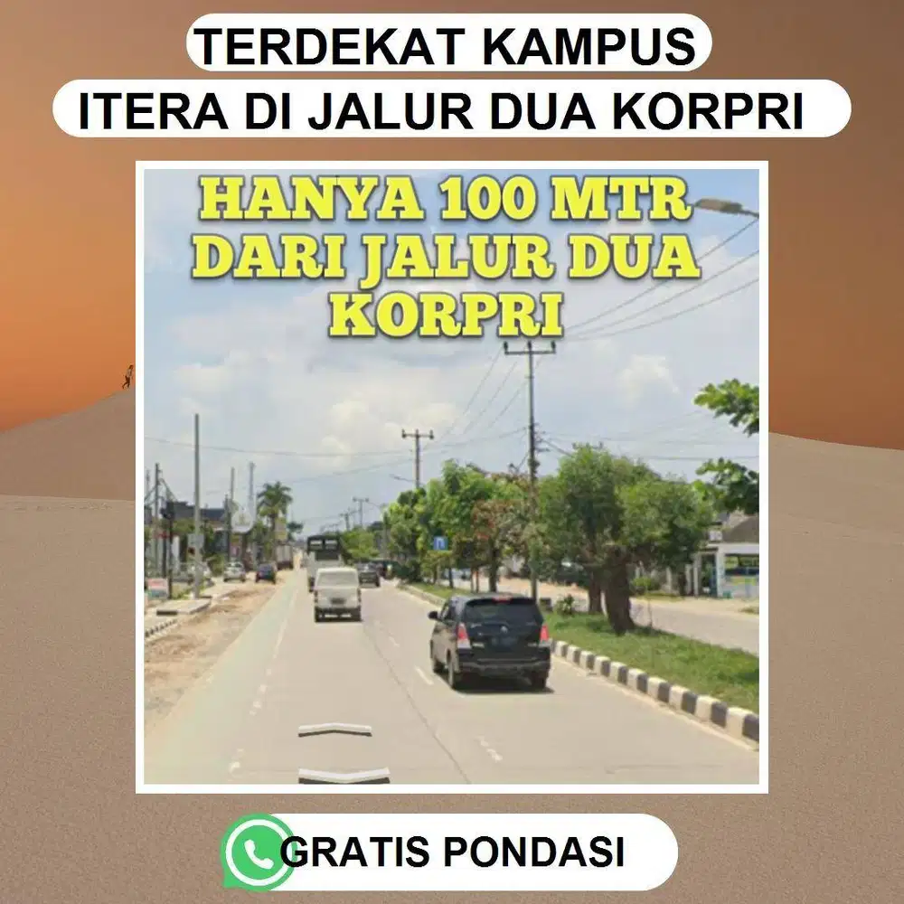 TANAH STRATEGIS KORPRI HANYA 150 MTR DARI JALUR DUA DIJUAL MURAH