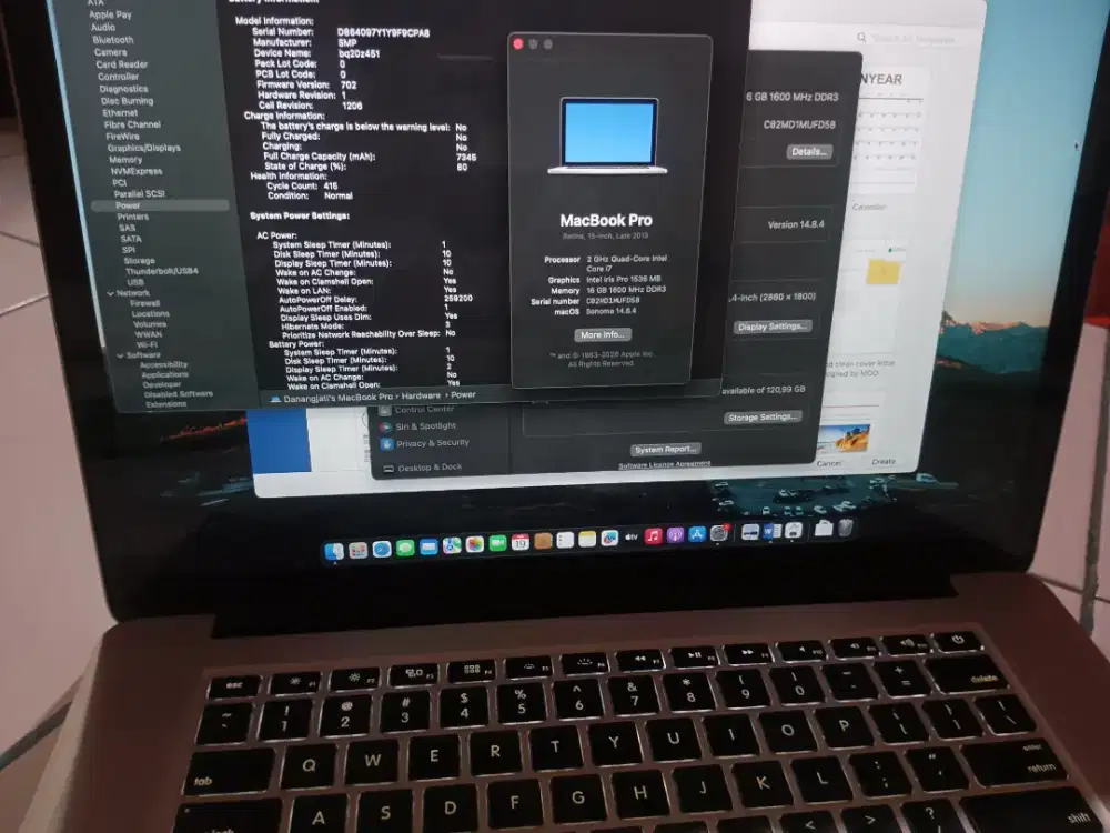 Macbook Pro Retina 15 2013 16/128 Sonoma Irish Pro