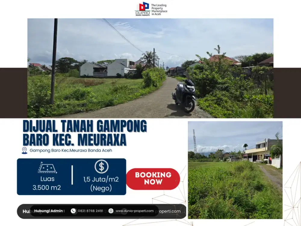 Dijual Tanah 3.500 m² di Gampong Baro Meuraxa Banda Aceh – Potensi Pengembangan