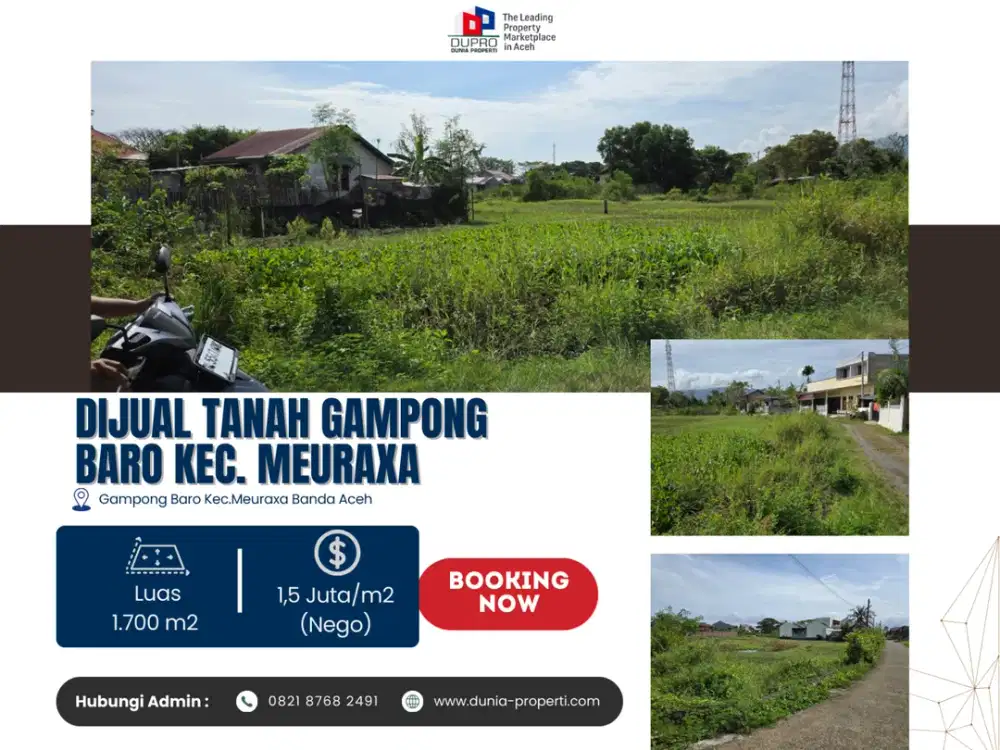 Dijual Tanah 1.700 m² di Gampong Baro Meuraxa Banda Aceh – Potensi Pengembangan dekat kota