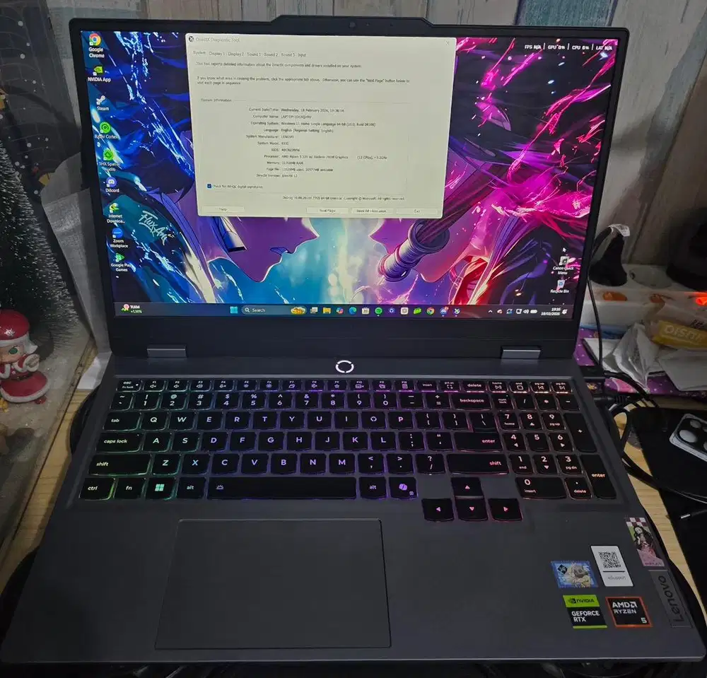 LENOVO LOQ 15AHP10 RYZEN 5 RTX5050 RAM 32GB MULUS GARANSI