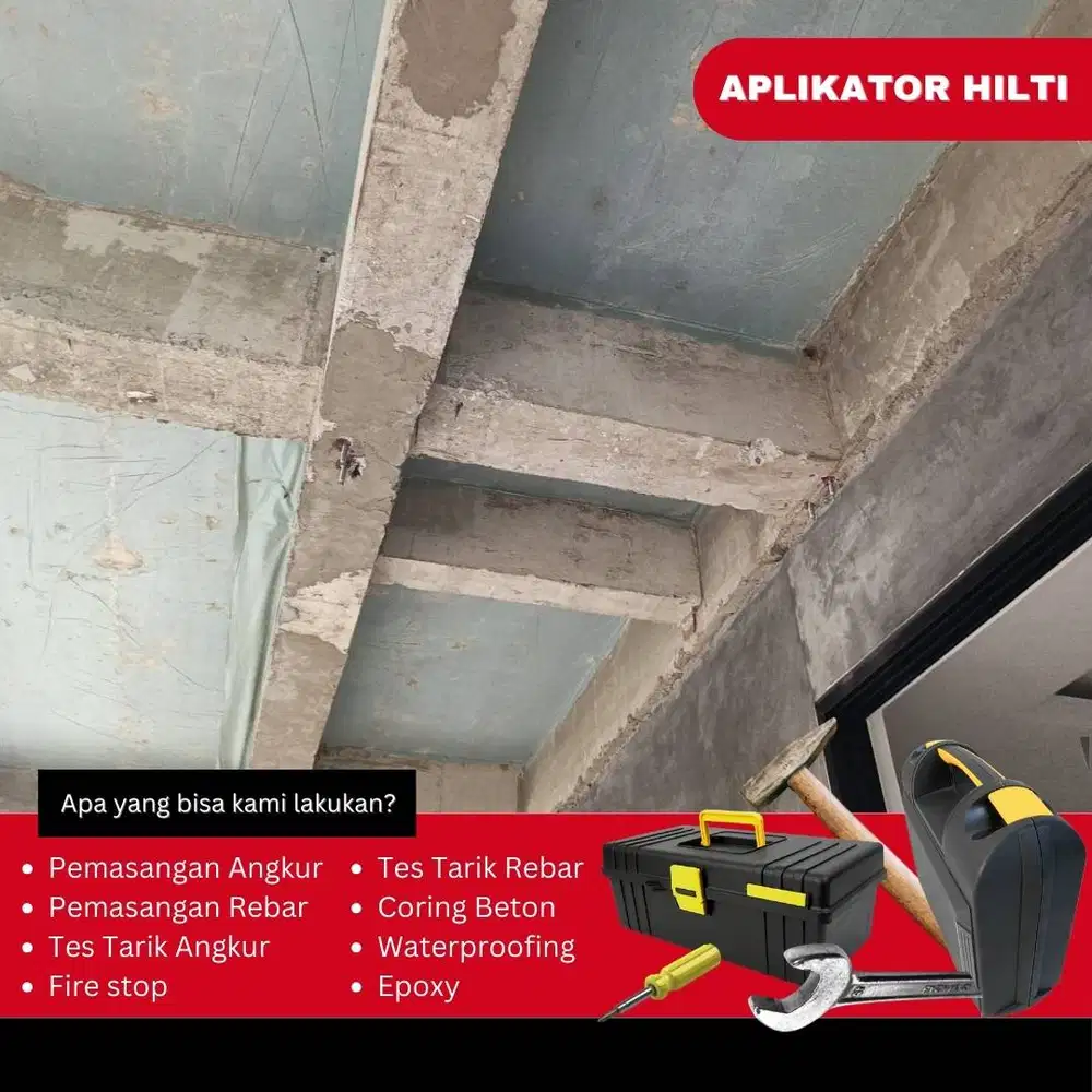 Aplikator Resmi Hilti Pemasangan Angkur Beton Profesional