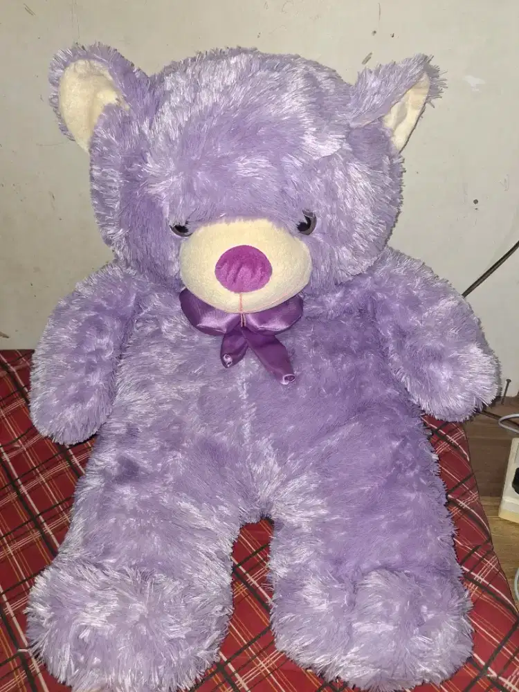 Dijual boneka beruang berpita warna ungu