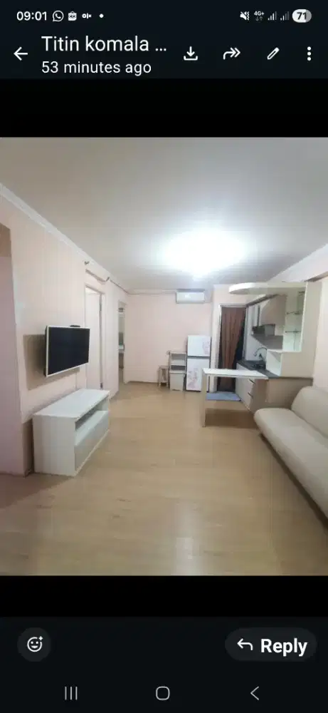 Jual Cepat Type 3 BR Tower Nusa  Indah Apartemen Green Palace