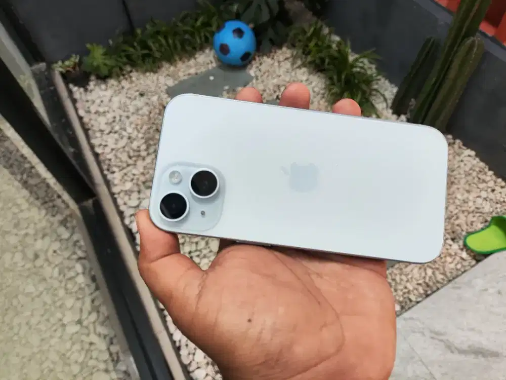 Iphone 15 blue 128gb bh 87 biru mulus