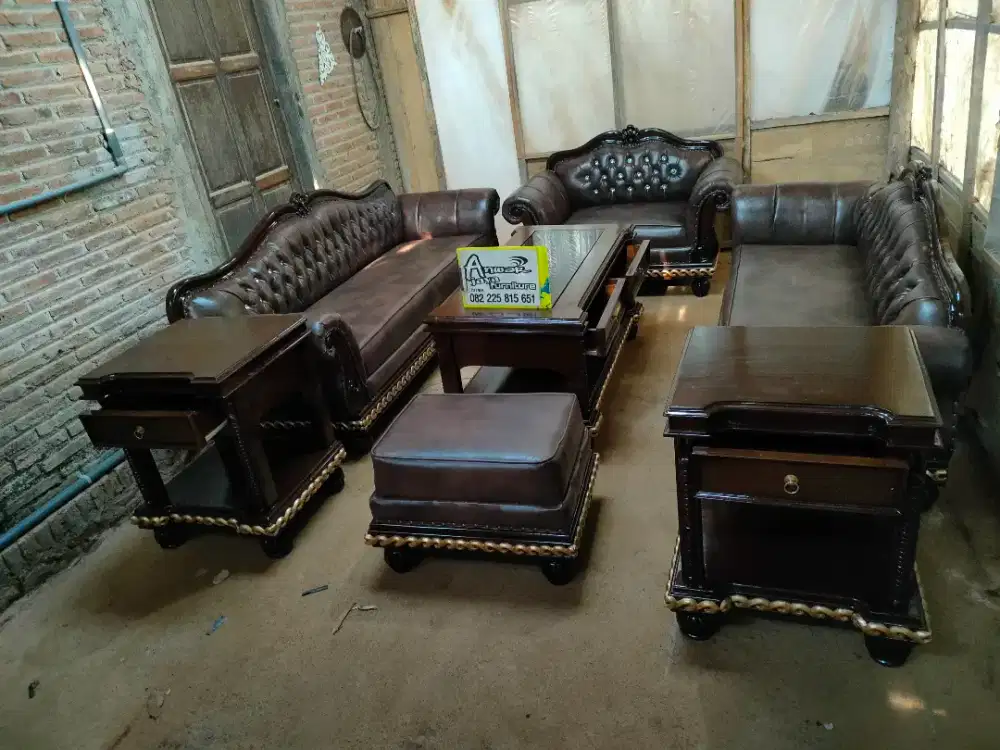 Kursi tamu sofa minimalis new full kayu jati