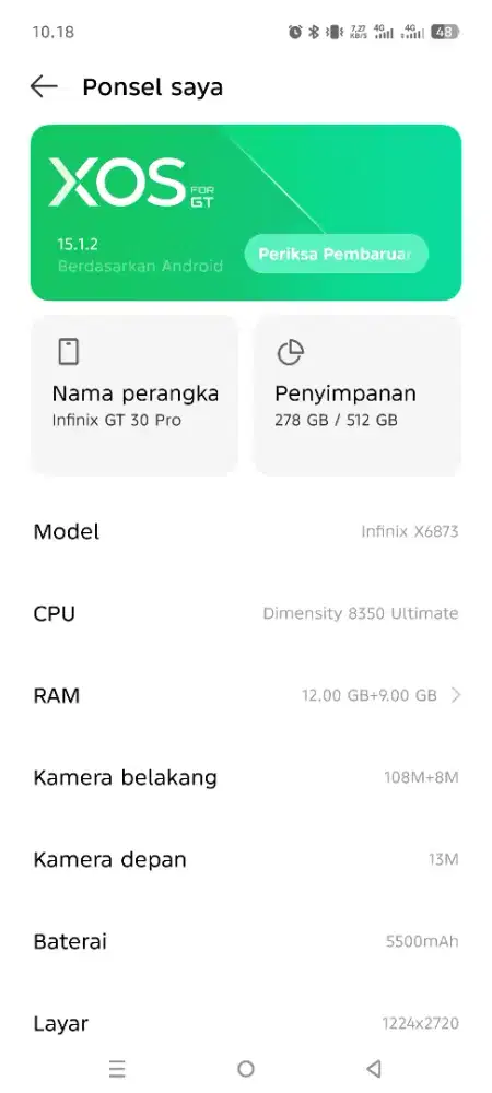 Infinix gt 30 pro 12/512