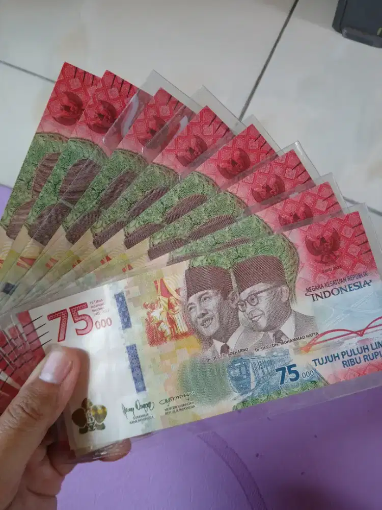 Uang 75 ribu rupiah kolektor item rare langka
