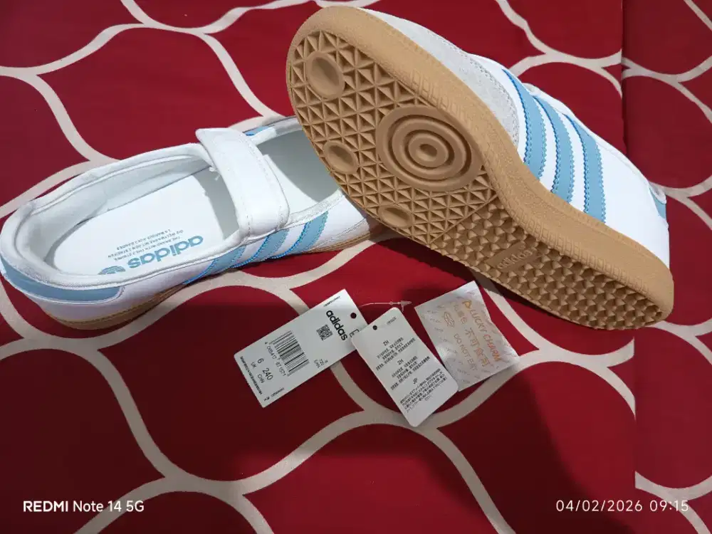 Sepatu Adidas Samba Jane biru putih