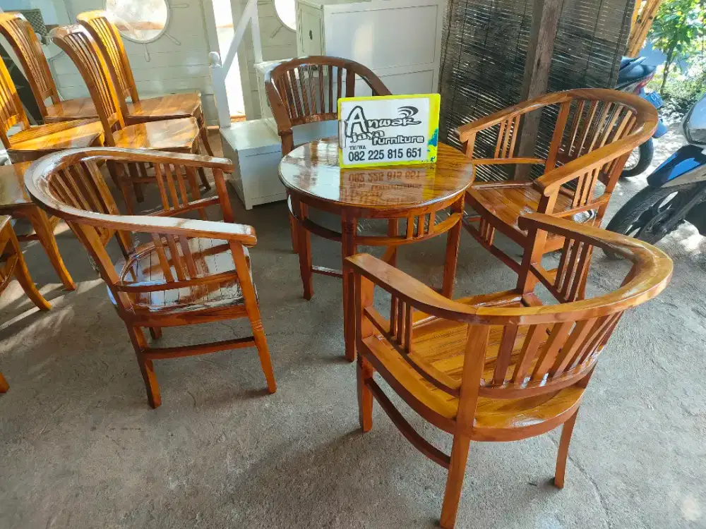 Kursi teras Betawi minimalis full kayu jati