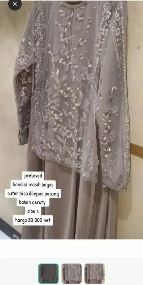 Gamis + outer bisa lepas pasang