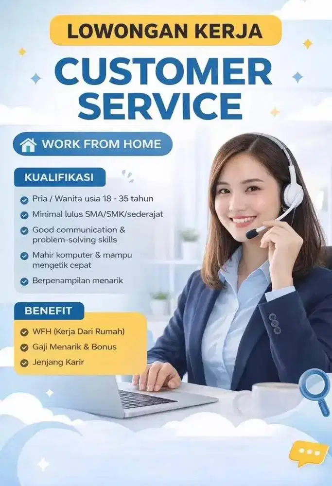 Dibutuhkan Costumer Service (WFH)