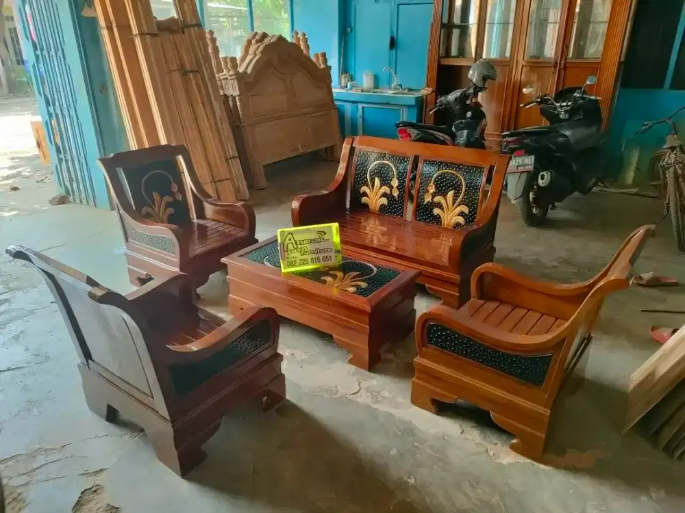 Kursi tamu semut minimalis full kayu jati