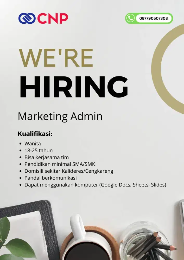 Lowongan Kerja Marketing Admin & Staff Admin