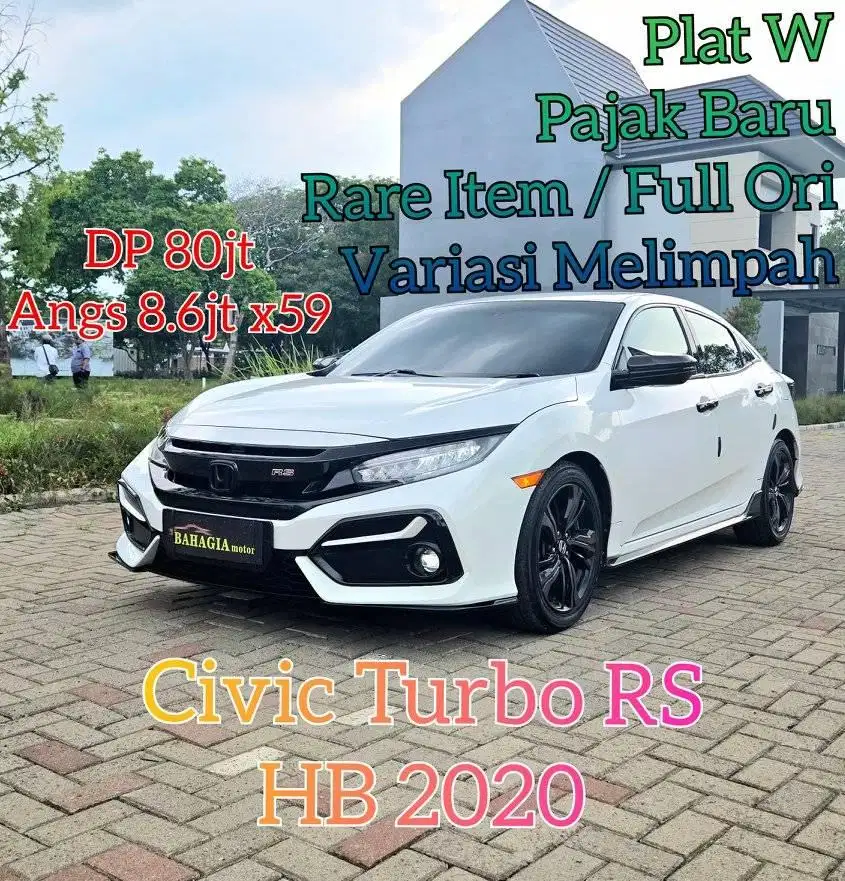 Honda Civic RS 2020 Matic Putih AT Hatchback HB E 2019 Camry Accord