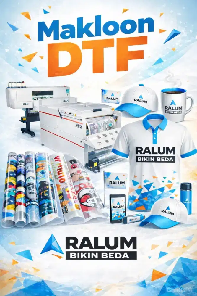 Makloon DTF Meteran Murah - Custom Satuan - Partai Hasil Tajam & Awet