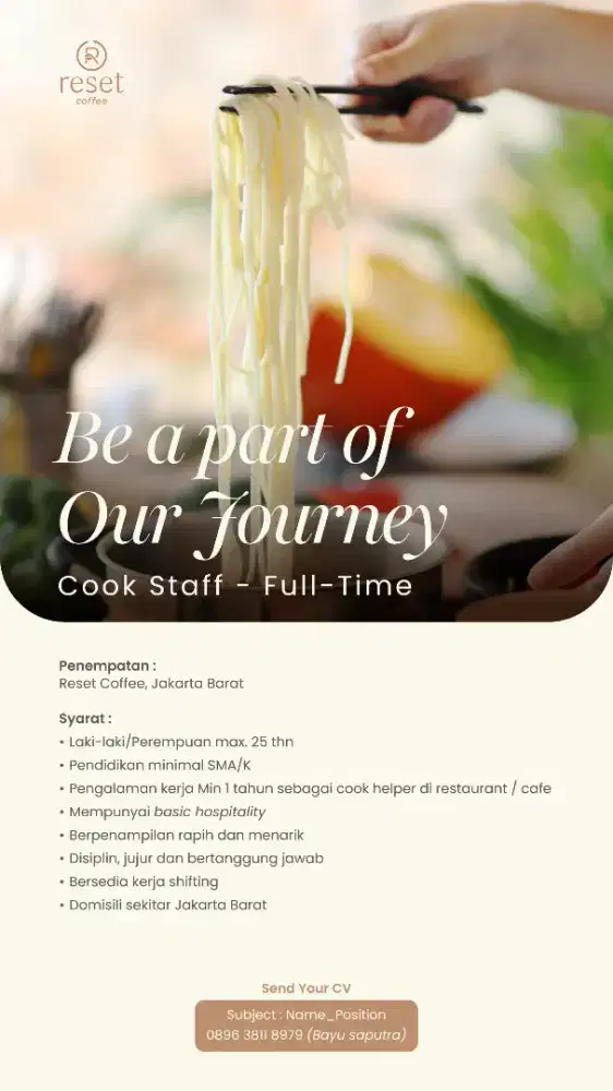 Fulltime COOK HELPER