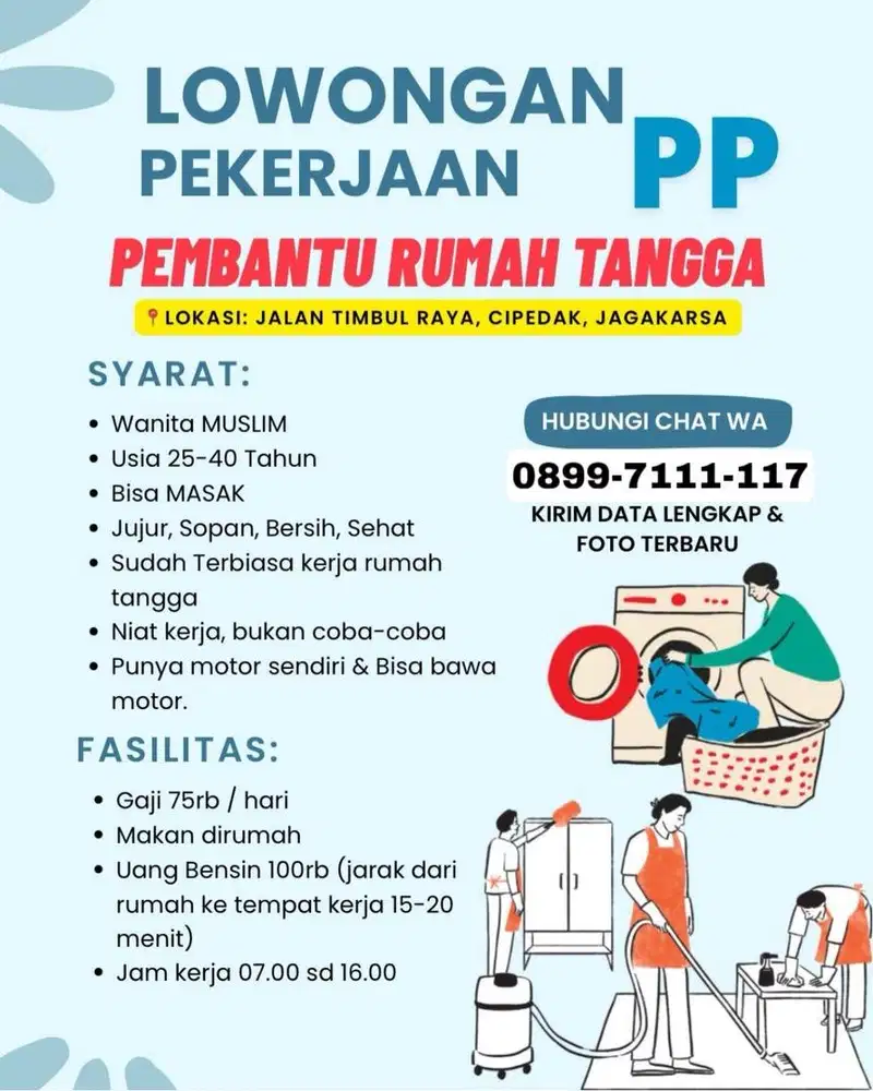 LOKER Posisi Pengasuh Anak / Nanny & Posisi Asisten Rumah Tangga (ART)