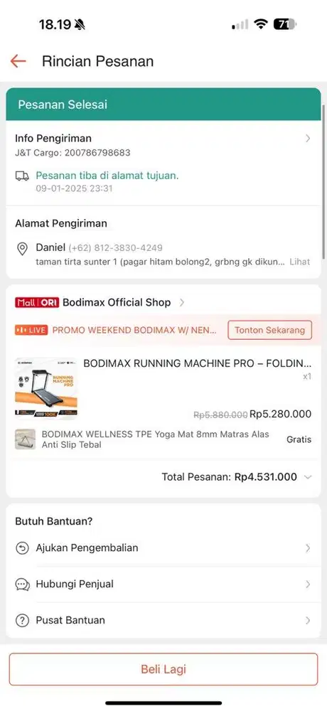 Bodimax running machine pro