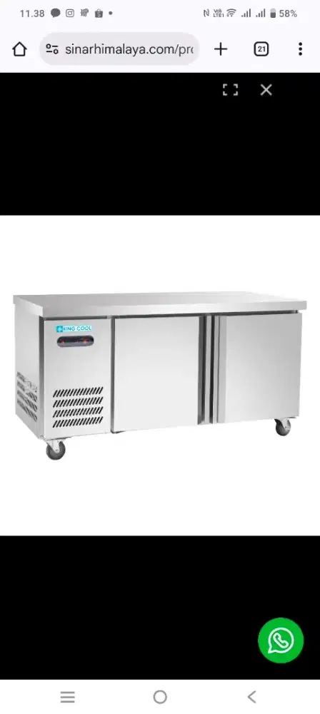 King Cool Under counter Chiller 2 Pintu
