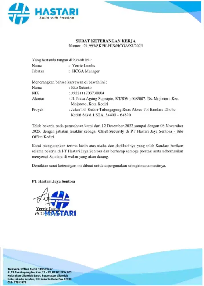 Mencari lowongan Chief security atau penjaga an apa saja