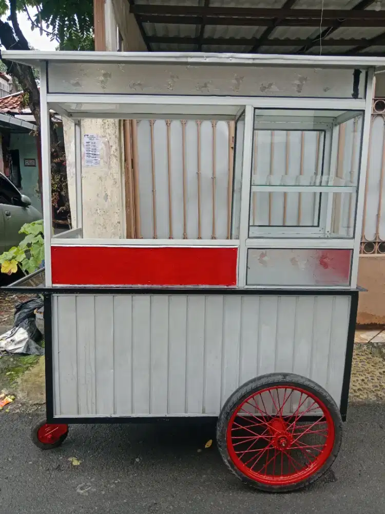 Gerobak alumunium bekas takoyaki ( nego tipis  )