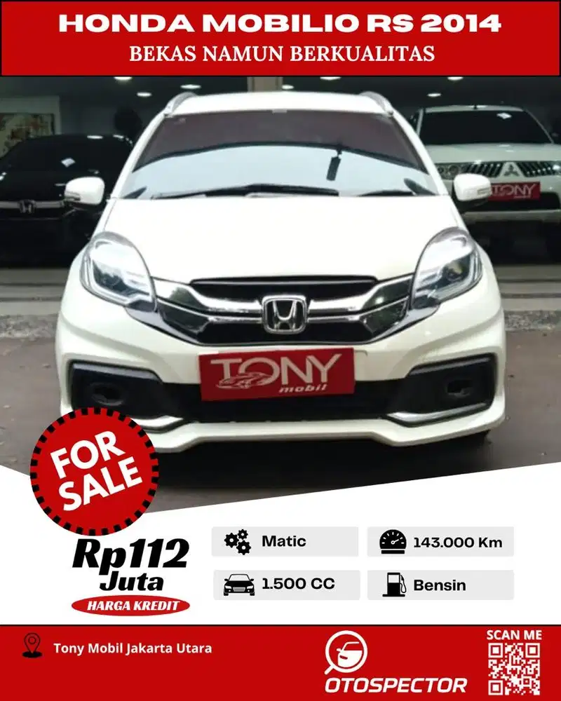#Tony Mobil# Honda Mobilio RS CVT 2014 Putih