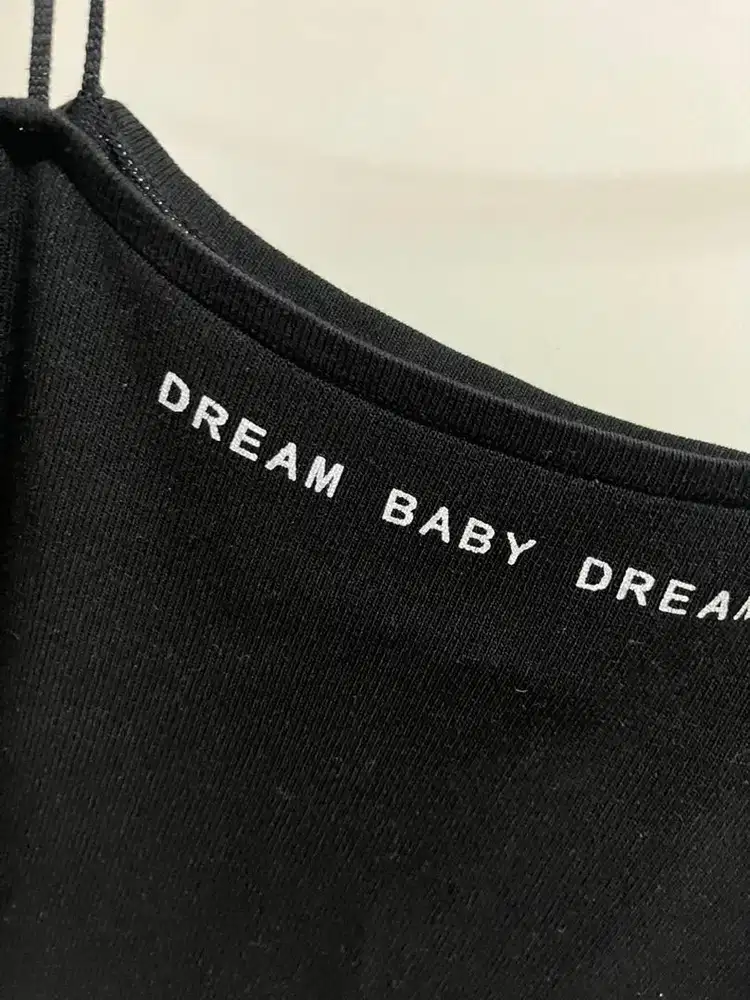 dress hitam tali spaghetti